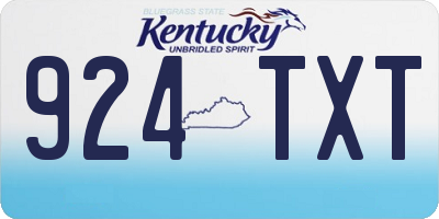 KY license plate 924TXT