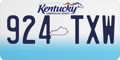 KY license plate 924TXW