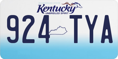 KY license plate 924TYA