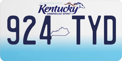 KY license plate 924TYD
