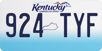 KY license plate 924TYF