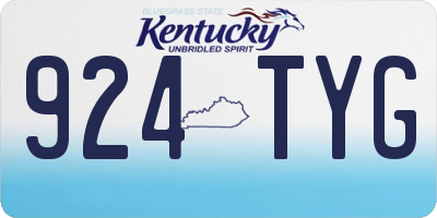 KY license plate 924TYG