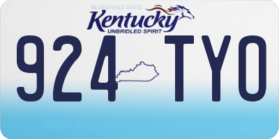KY license plate 924TYO