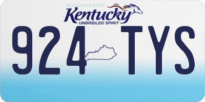 KY license plate 924TYS