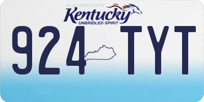 KY license plate 924TYT