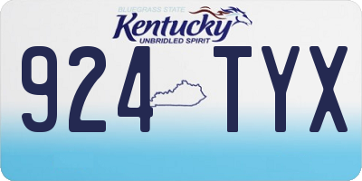 KY license plate 924TYX