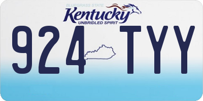 KY license plate 924TYY