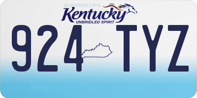 KY license plate 924TYZ