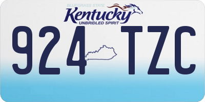 KY license plate 924TZC