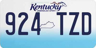 KY license plate 924TZD