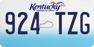 KY license plate 924TZG