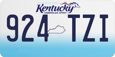 KY license plate 924TZI