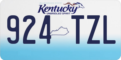 KY license plate 924TZL