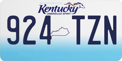KY license plate 924TZN