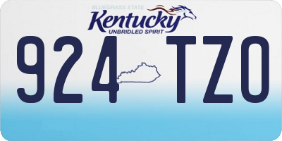 KY license plate 924TZO