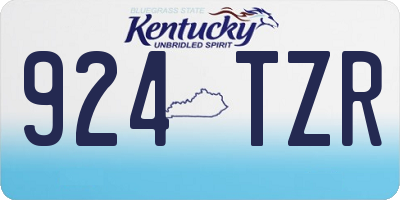 KY license plate 924TZR