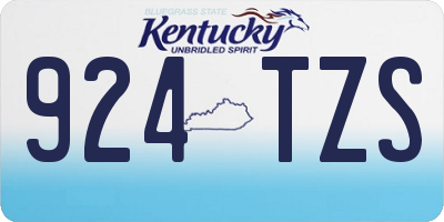 KY license plate 924TZS