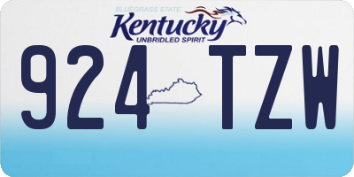 KY license plate 924TZW