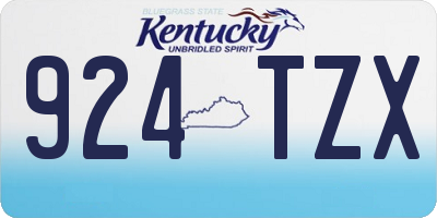 KY license plate 924TZX