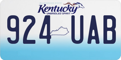 KY license plate 924UAB