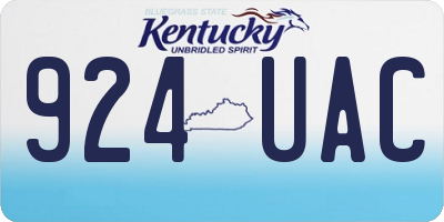 KY license plate 924UAC