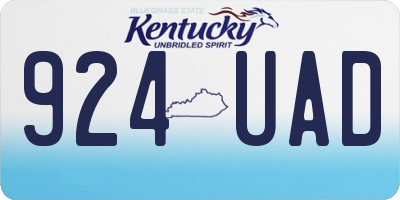 KY license plate 924UAD
