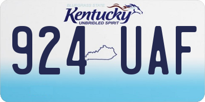 KY license plate 924UAF