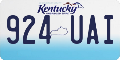 KY license plate 924UAI