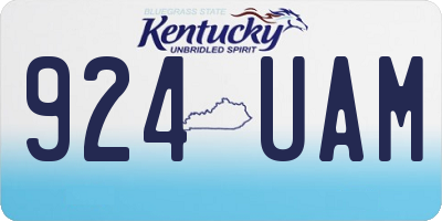 KY license plate 924UAM