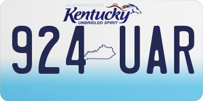 KY license plate 924UAR
