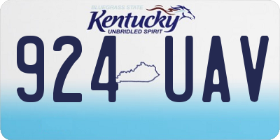 KY license plate 924UAV