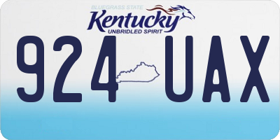KY license plate 924UAX
