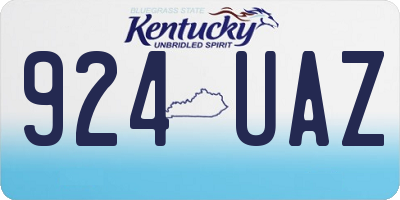 KY license plate 924UAZ