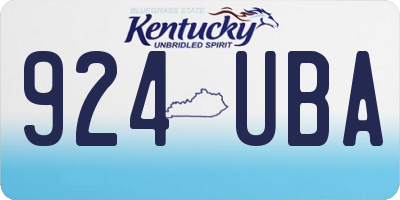 KY license plate 924UBA
