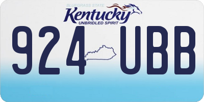 KY license plate 924UBB