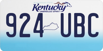 KY license plate 924UBC
