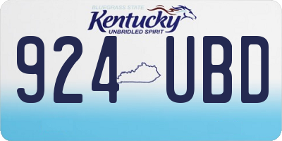KY license plate 924UBD