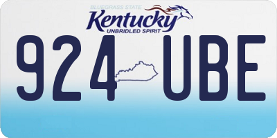 KY license plate 924UBE
