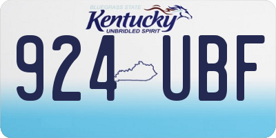 KY license plate 924UBF