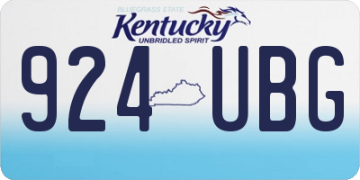 KY license plate 924UBG