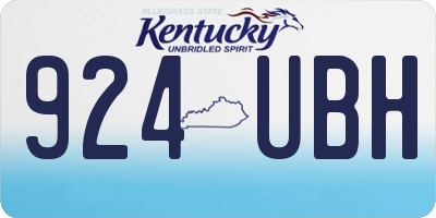 KY license plate 924UBH