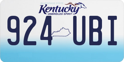 KY license plate 924UBI