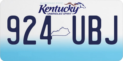 KY license plate 924UBJ