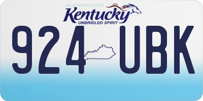 KY license plate 924UBK