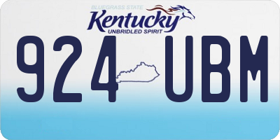 KY license plate 924UBM