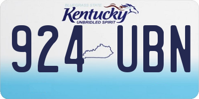 KY license plate 924UBN