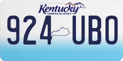 KY license plate 924UBO