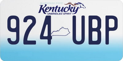 KY license plate 924UBP
