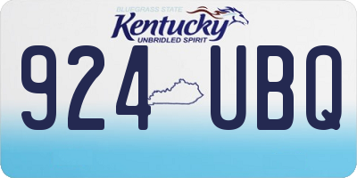 KY license plate 924UBQ