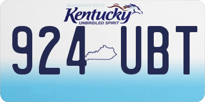KY license plate 924UBT